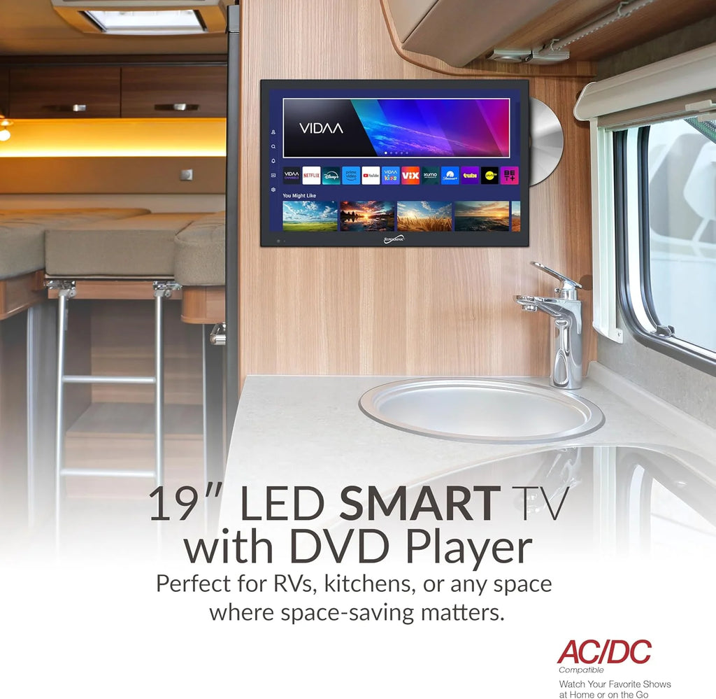 SC-1926SDVD 19 Inch AC/DC LED SMART TV Built-In DVD, Powered by VIDAA LED