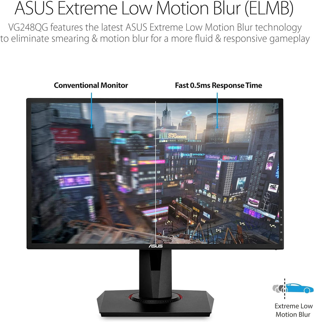 VG248QG 24" G-SYNC Gaming Monitor 165Hz 1080P 0.5Ms Eye Care with DP HDMI DVI, Black