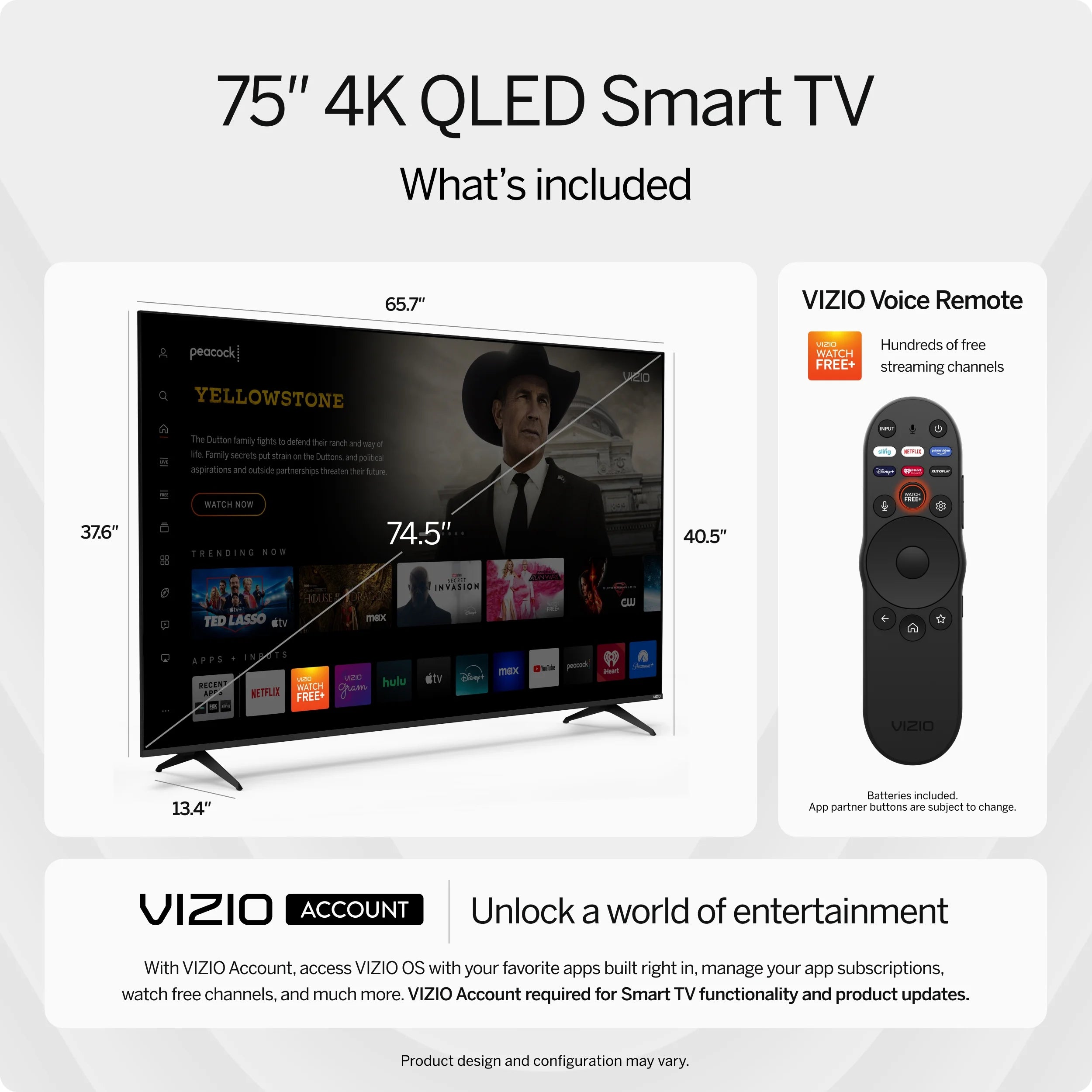 75" Class Quantum 4K QLED HDR Smart TV (M75Q6-L4)