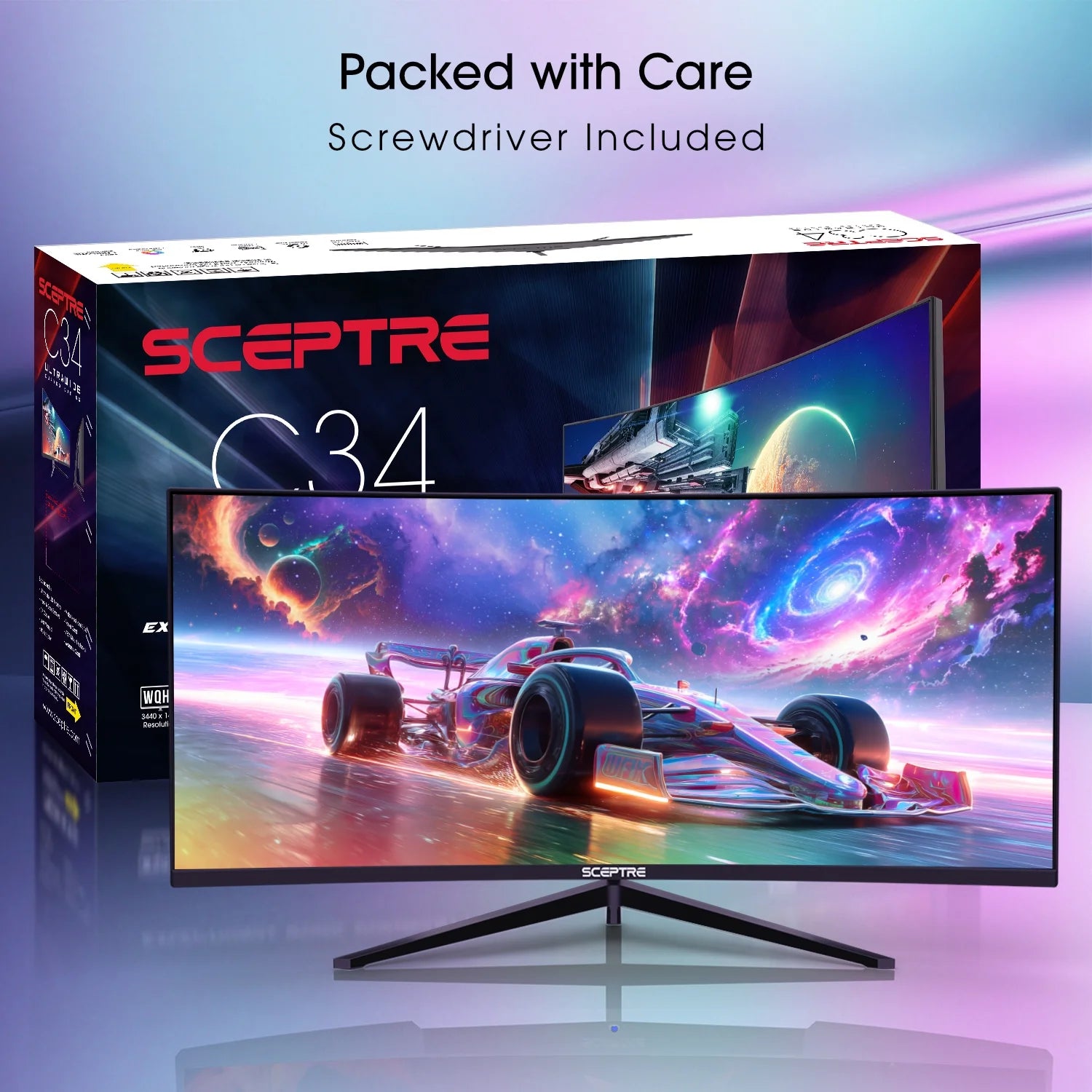 New 34-Inch Curved Gaming Monitor 3440 X 1440 180Hz DP HDMI Build-In Speakers 2026