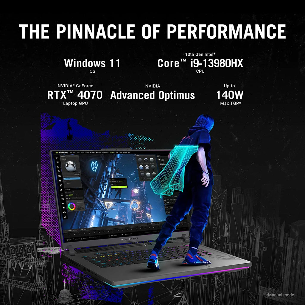 ROG Strix G16 (2023) Gaming Laptop, 16 16:10 FHD 165Hz, Geforce RTX 4070, Intel Core I9-13980Hx, 16GB DDR5, 1TB Pcie SSD, Wi-Fi 6E, Windows 11, G614JI-AS94