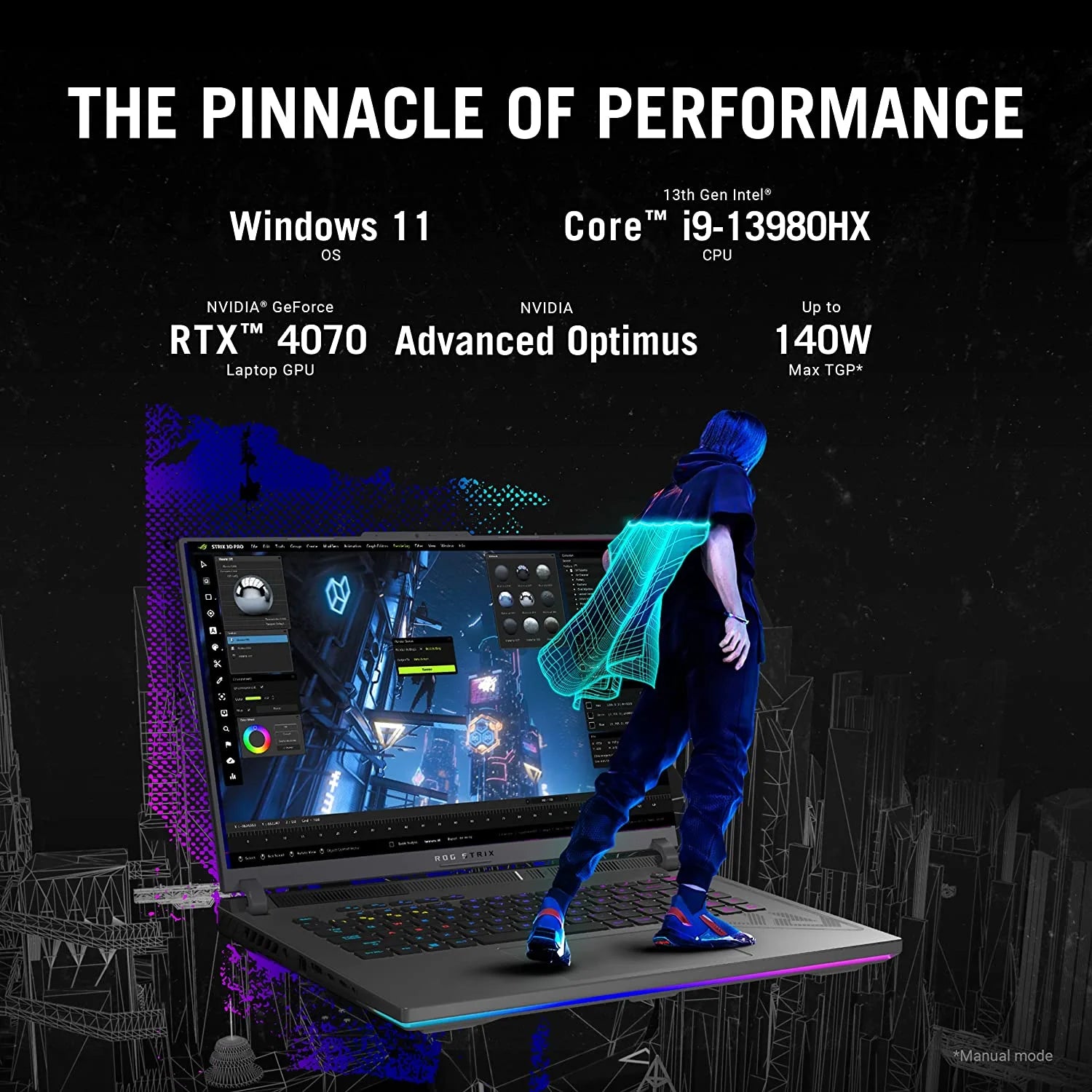 ROG Strix G16 (2023) Gaming Laptop, 16 16:10 FHD 165Hz, Geforce RTX 4070, Intel Core I9-13980Hx, 16GB DDR5, 1TB Pcie SSD, Wi-Fi 6E, Windows 11, G614JI-AS94