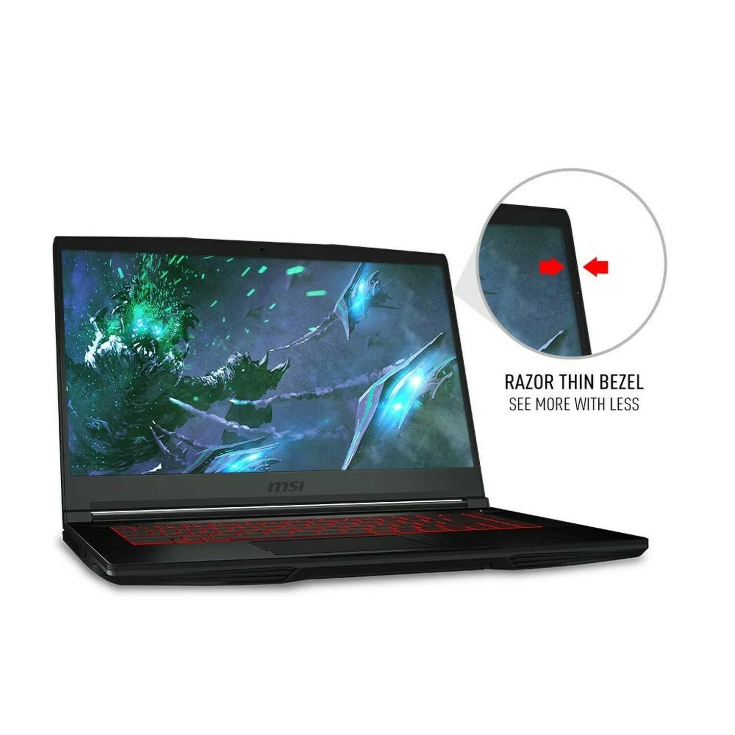 GF63 Thin 9SC-066 15.6" Gaming Laptop, Thin Bezel, Intel Core I7-9750H, NVIDIA Geforce GTX1650, 16GB, 512GB Nvme SSD