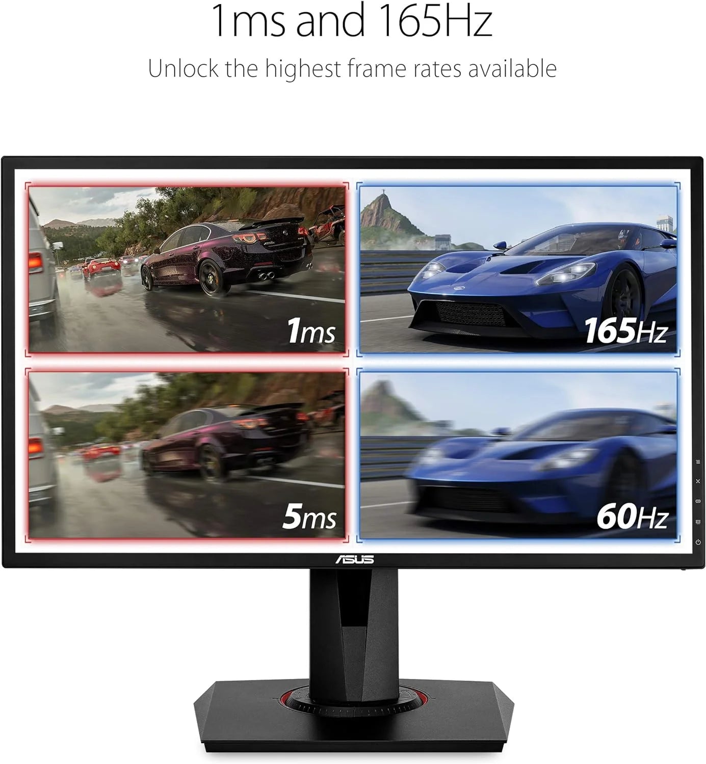 VG248QG 24" G-SYNC Gaming Monitor 165Hz 1080P 0.5Ms Eye Care with DP HDMI DVI, Black