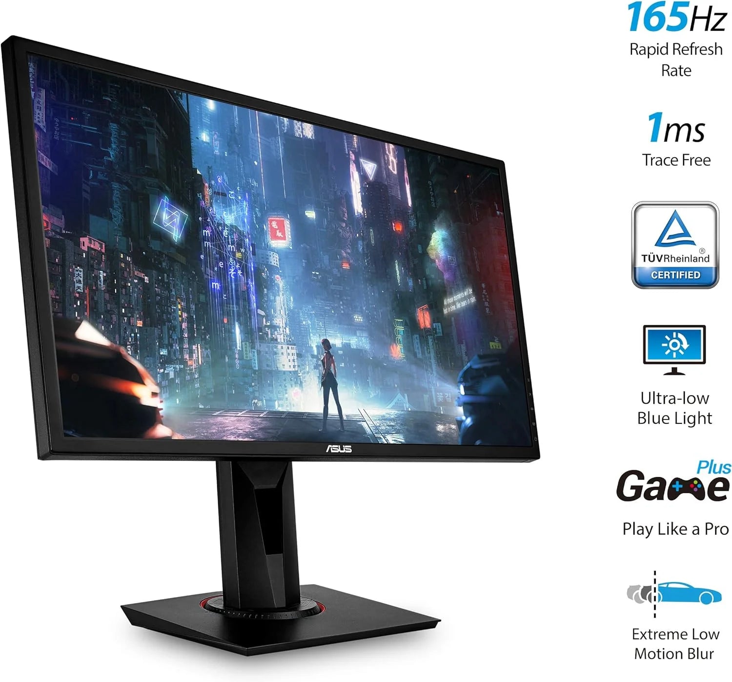 VG248QG 24" G-SYNC Gaming Monitor 165Hz 1080P 0.5Ms Eye Care with DP HDMI DVI, Black