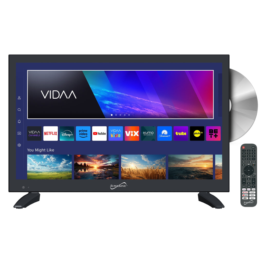 SC-1926SDVD 19 Inch AC/DC LED SMART TV Built-In DVD, Powered by VIDAA LED