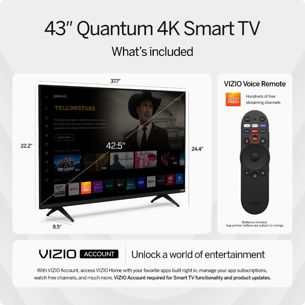 43" Class Quantum 4K QLED HDR Smart TV (VQD43M-08)