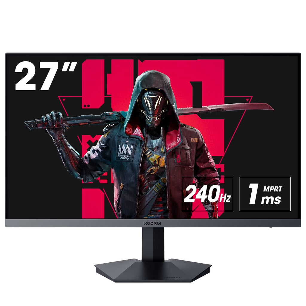 27" Gaming Monitor, FHD 1080P, 240Hz, Freesync, HDMI/DP, Frameless, Wall-Mountable, Black, GN02