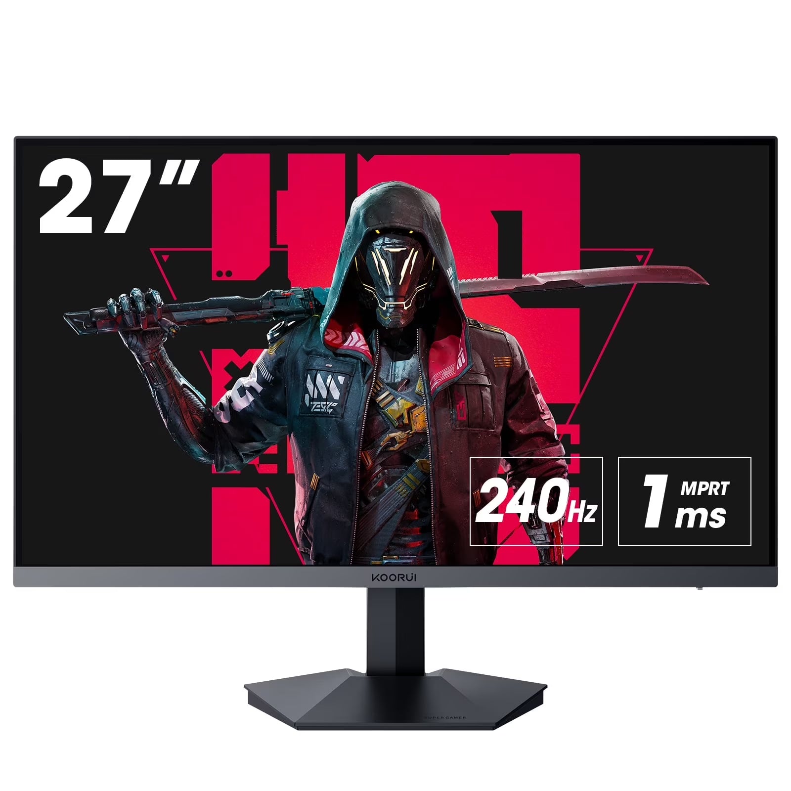 27" Gaming Monitor, FHD 1080P, 240Hz, Freesync, HDMI/DP, Frameless, Wall-Mountable, Black, GN02