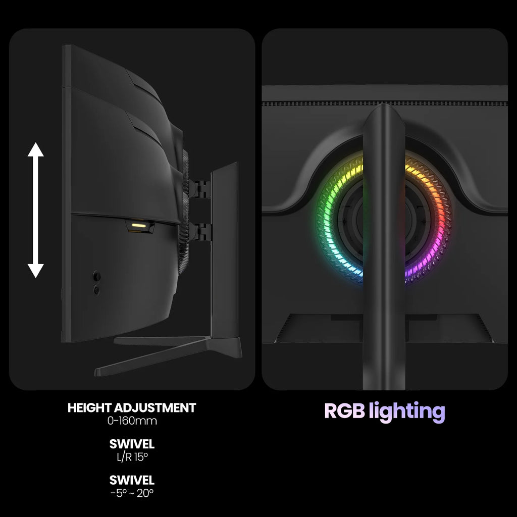 49 Inch Ultra-Wide Curved Gaming Monitor, 144Hz/165Hz, DFHD (3840X1080P), 1500R,Freesync, 32:9, 120% Srgb, HDMI 2.1 & DP 1.4, Wall Mount Install, Black