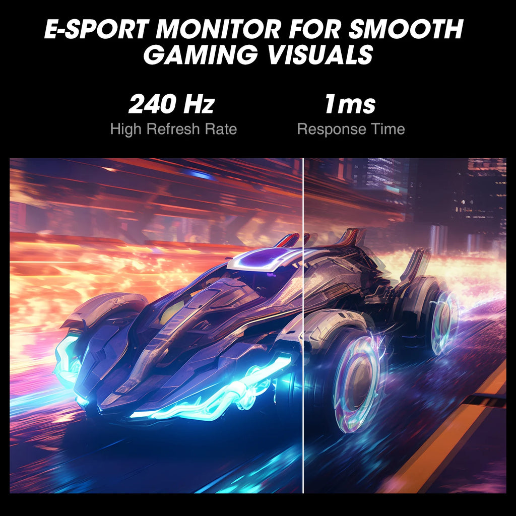 27" Gaming Monitor, FHD 1080P, 240Hz, Freesync, HDMI/DP, Frameless, Wall-Mountable, Black, GN02