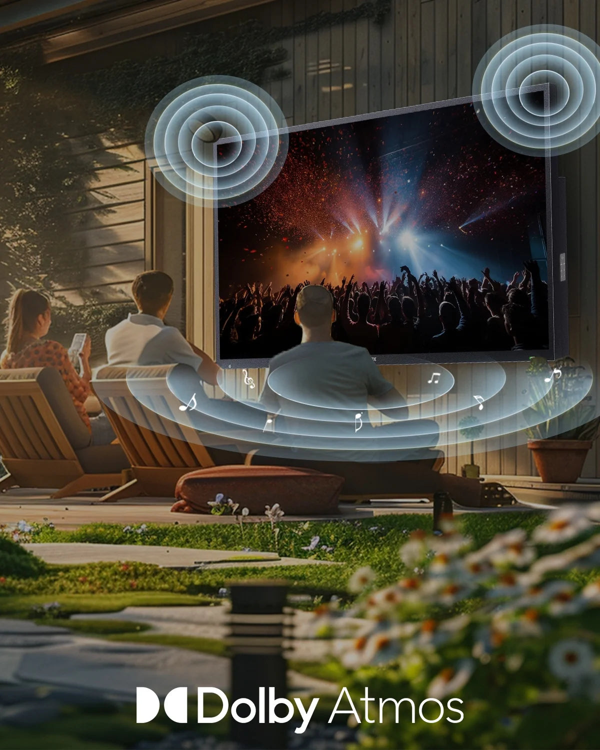 Outdoor Smart TV, 43" Google TV with Dobly Atmos, Google Assistant, 4K 1000Nits outside Television, IP55 Waterproof TV for Partial Sun (Deck Pro 2.0 NEW)