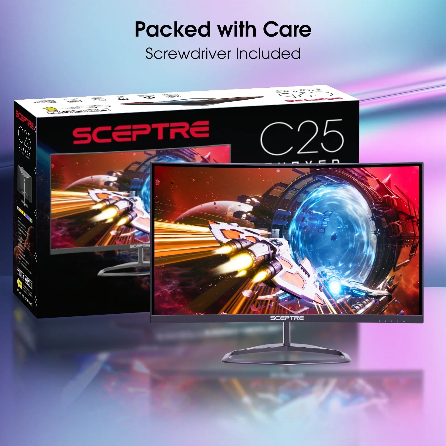 New Curved 25-Inch Gaming Monitor 240Hz 1500R HDMI X2 DP X2 Build-In Speakers 2025
