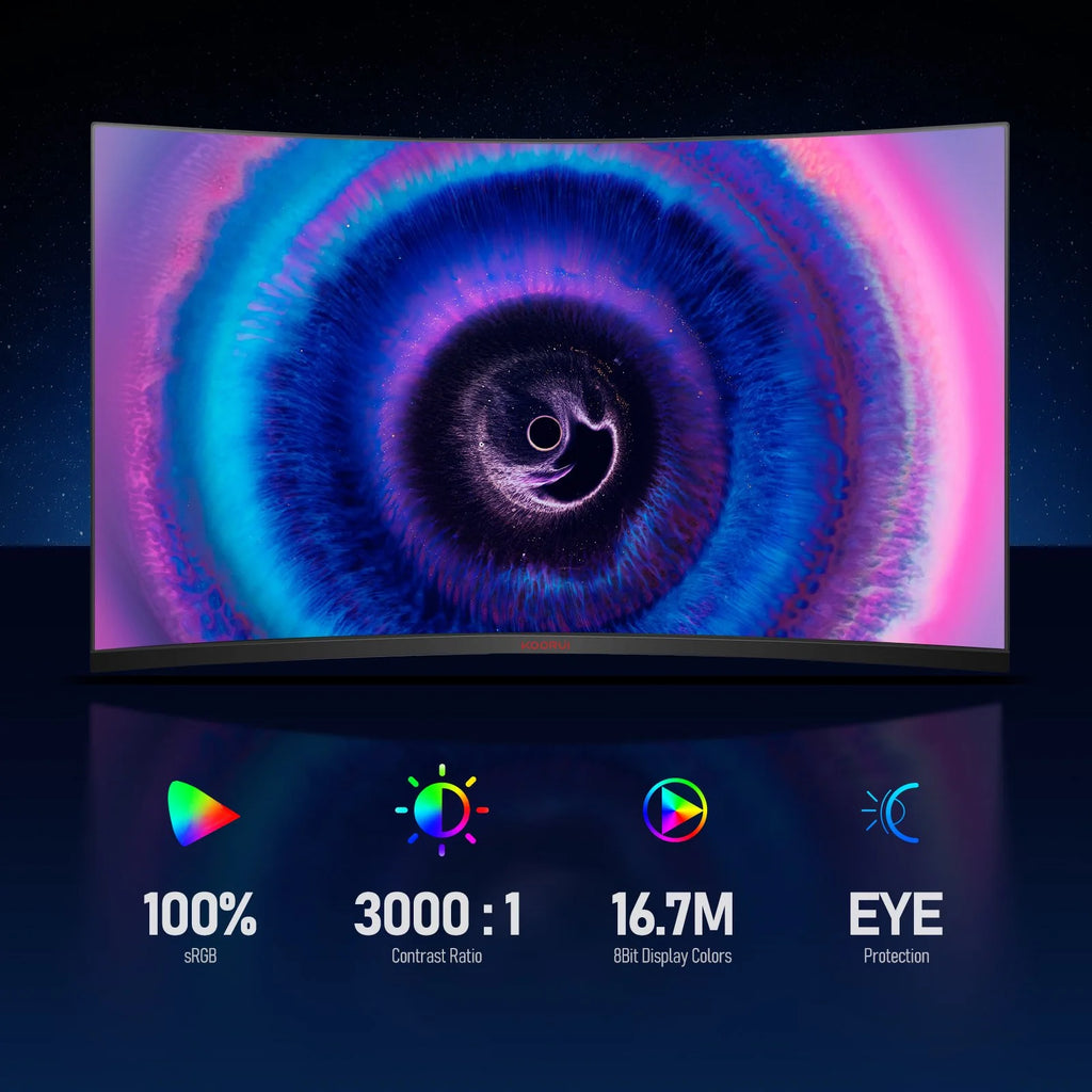 32 Inch 2K Curved Gaming Monitor, 170Hz QHD 1440P Computer Monitor, 1Ms Adaptive-Sync, DP&HDMI Ports, 32E6QC