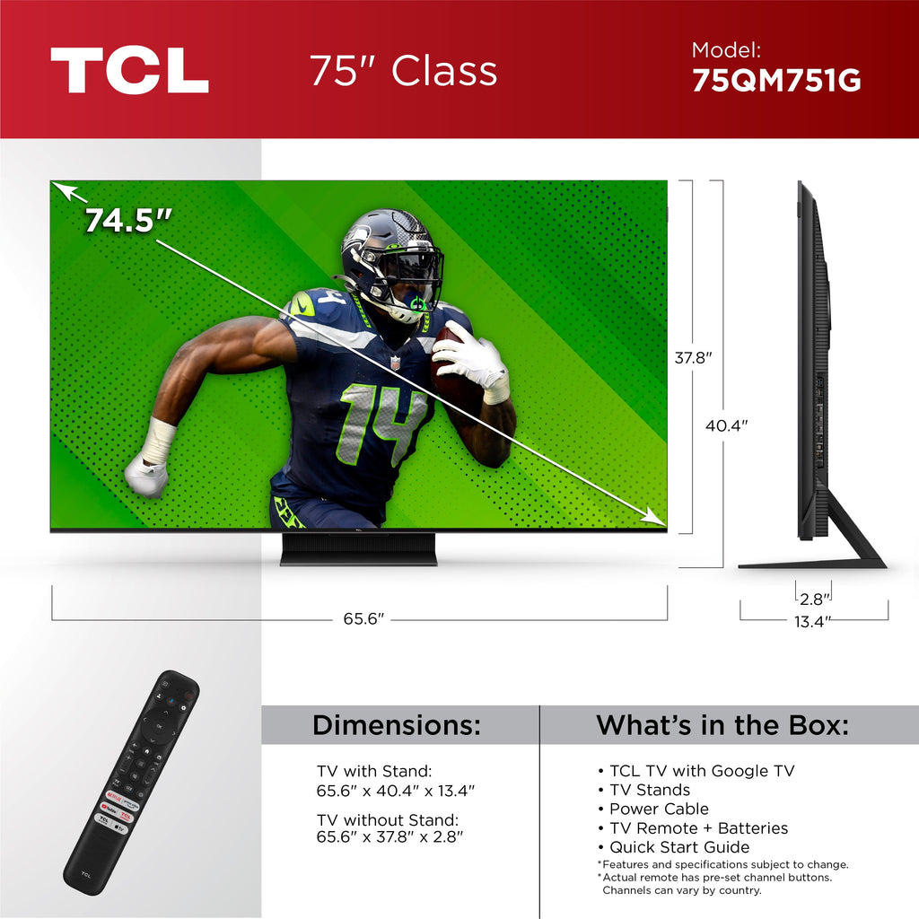 75” Class QM7 (75QM751G) 4K UHD HDR QD Mini-Led Smart TV with Google TV (NEW 2024)