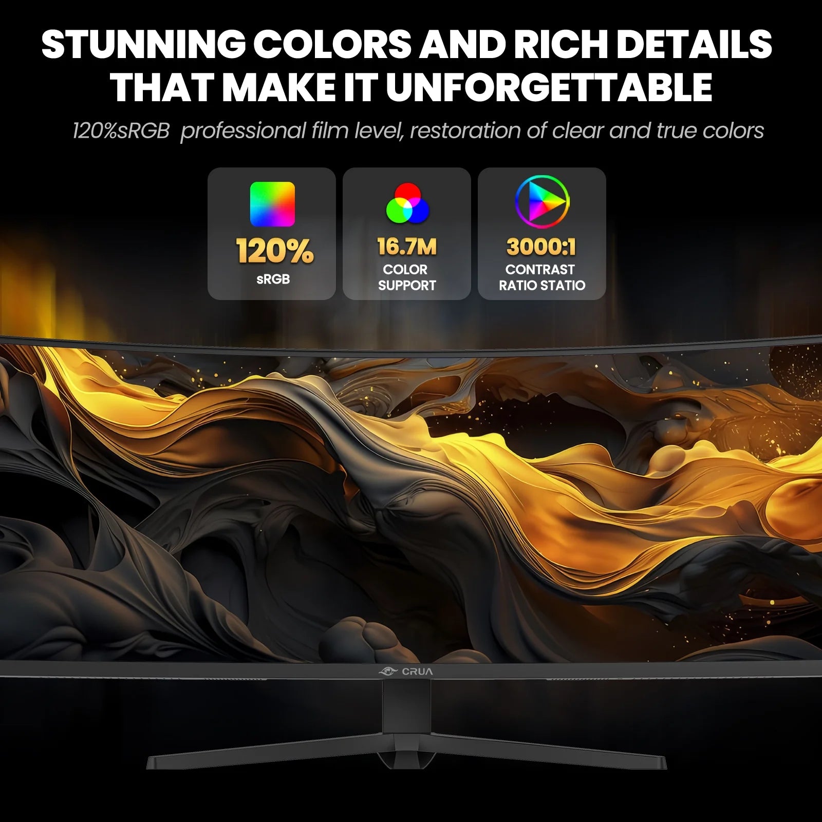 49 Inch Ultra-Wide Curved Gaming Monitor, 144Hz/165Hz, DFHD (3840X1080P), 1500R,Freesync, 32:9, 120% Srgb, HDMI 2.1 & DP 1.4, Wall Mount Install, Black