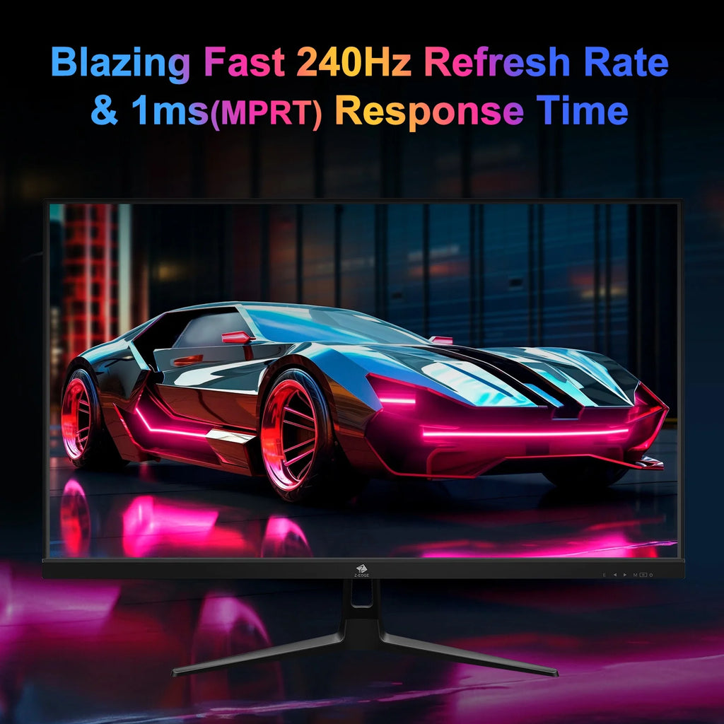27 Inch 240Hz Gaming Monitor, FHD 1080P IPS Display, 1Ms MPRT, AMD Freesync, HDR Support, VESA Mount Compatible, Black