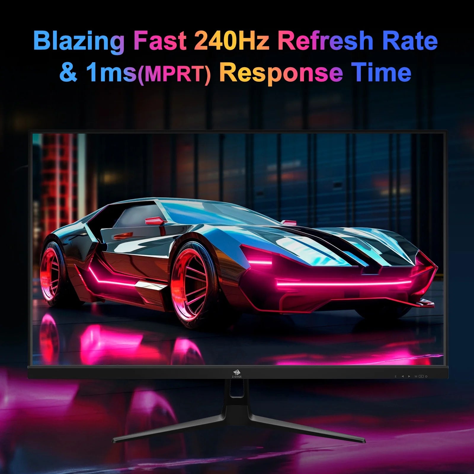 27 Inch 240Hz Gaming Monitor, FHD 1080P IPS Display, 1Ms MPRT, AMD Freesync, HDR Support, VESA Mount Compatible, Black